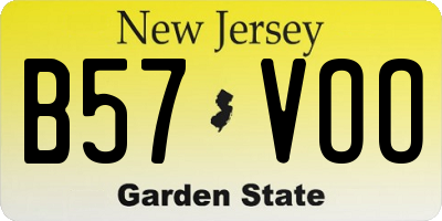 NJ license plate B57VOO