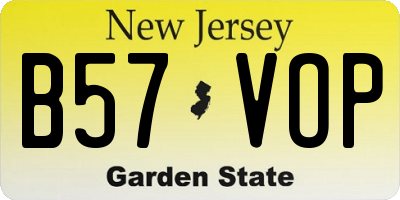 NJ license plate B57VOP