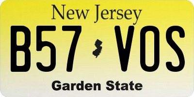 NJ license plate B57VOS