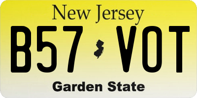NJ license plate B57VOT