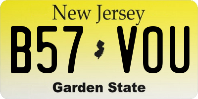 NJ license plate B57VOU
