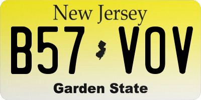 NJ license plate B57VOV