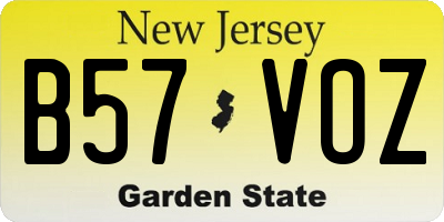 NJ license plate B57VOZ