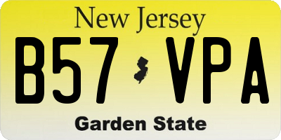 NJ license plate B57VPA