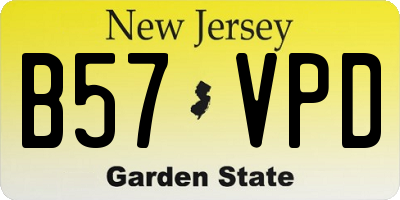 NJ license plate B57VPD