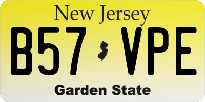 NJ license plate B57VPE