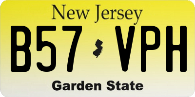 NJ license plate B57VPH