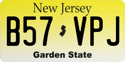 NJ license plate B57VPJ
