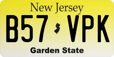 NJ license plate B57VPK