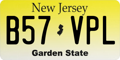 NJ license plate B57VPL