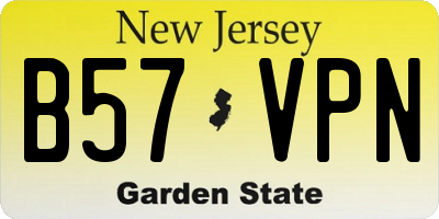 NJ license plate B57VPN