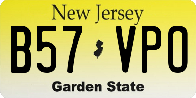NJ license plate B57VPO