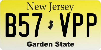 NJ license plate B57VPP