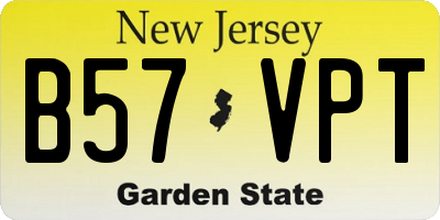 NJ license plate B57VPT