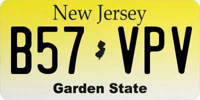 NJ license plate B57VPV
