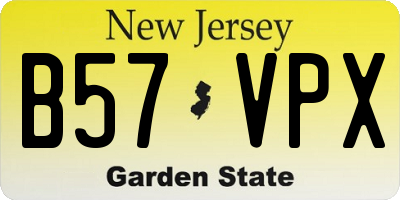 NJ license plate B57VPX