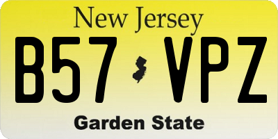 NJ license plate B57VPZ