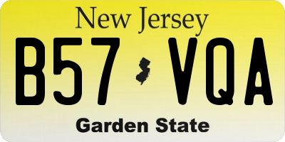 NJ license plate B57VQA