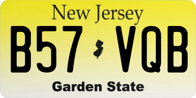 NJ license plate B57VQB