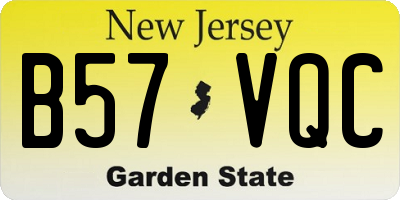 NJ license plate B57VQC
