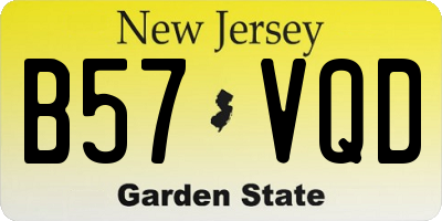 NJ license plate B57VQD