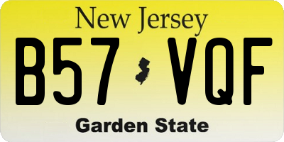 NJ license plate B57VQF