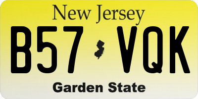 NJ license plate B57VQK