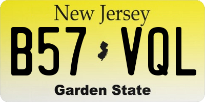 NJ license plate B57VQL