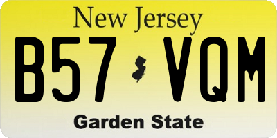 NJ license plate B57VQM