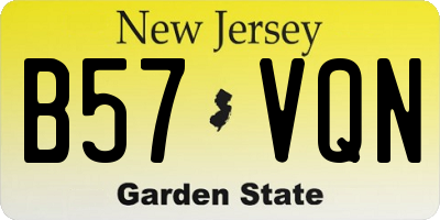NJ license plate B57VQN