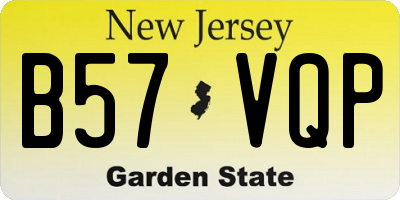 NJ license plate B57VQP