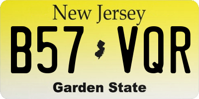 NJ license plate B57VQR