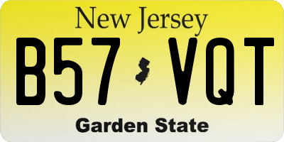 NJ license plate B57VQT