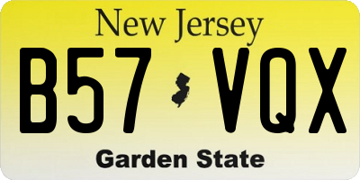 NJ license plate B57VQX