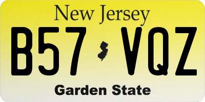 NJ license plate B57VQZ