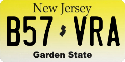 NJ license plate B57VRA