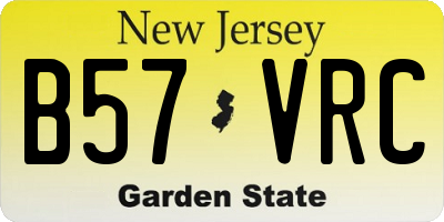 NJ license plate B57VRC