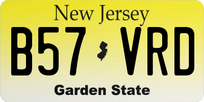NJ license plate B57VRD