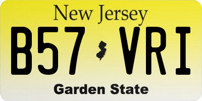 NJ license plate B57VRI