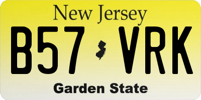 NJ license plate B57VRK