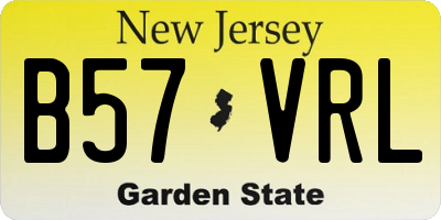 NJ license plate B57VRL