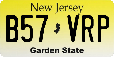 NJ license plate B57VRP