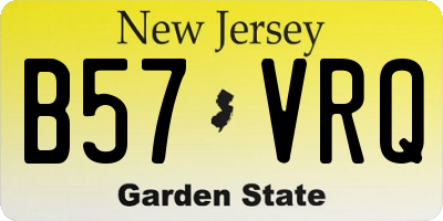 NJ license plate B57VRQ