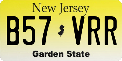 NJ license plate B57VRR