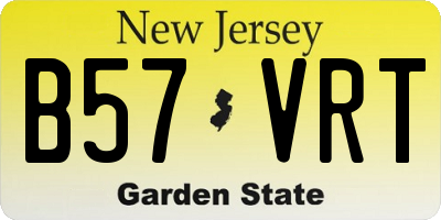 NJ license plate B57VRT