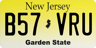 NJ license plate B57VRU