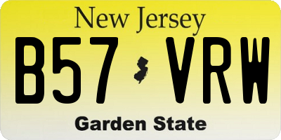 NJ license plate B57VRW