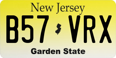 NJ license plate B57VRX