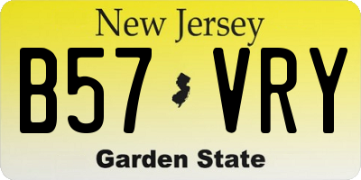 NJ license plate B57VRY