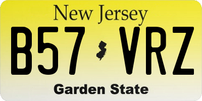 NJ license plate B57VRZ